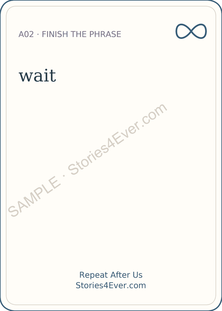 Matching numbered answer card for Finish the Phrase
