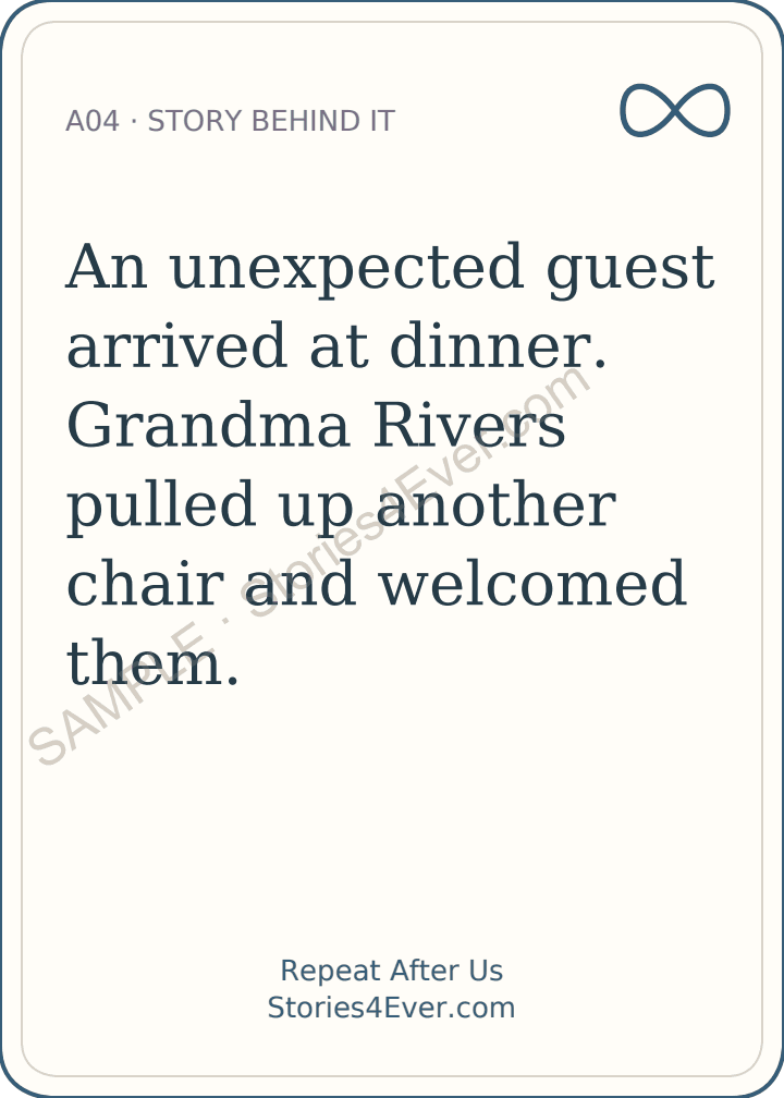 Matching numbered answer card for Story Behind It