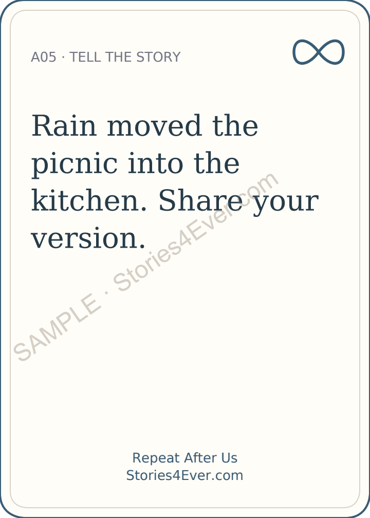 Matching numbered answer card for Tell the Story