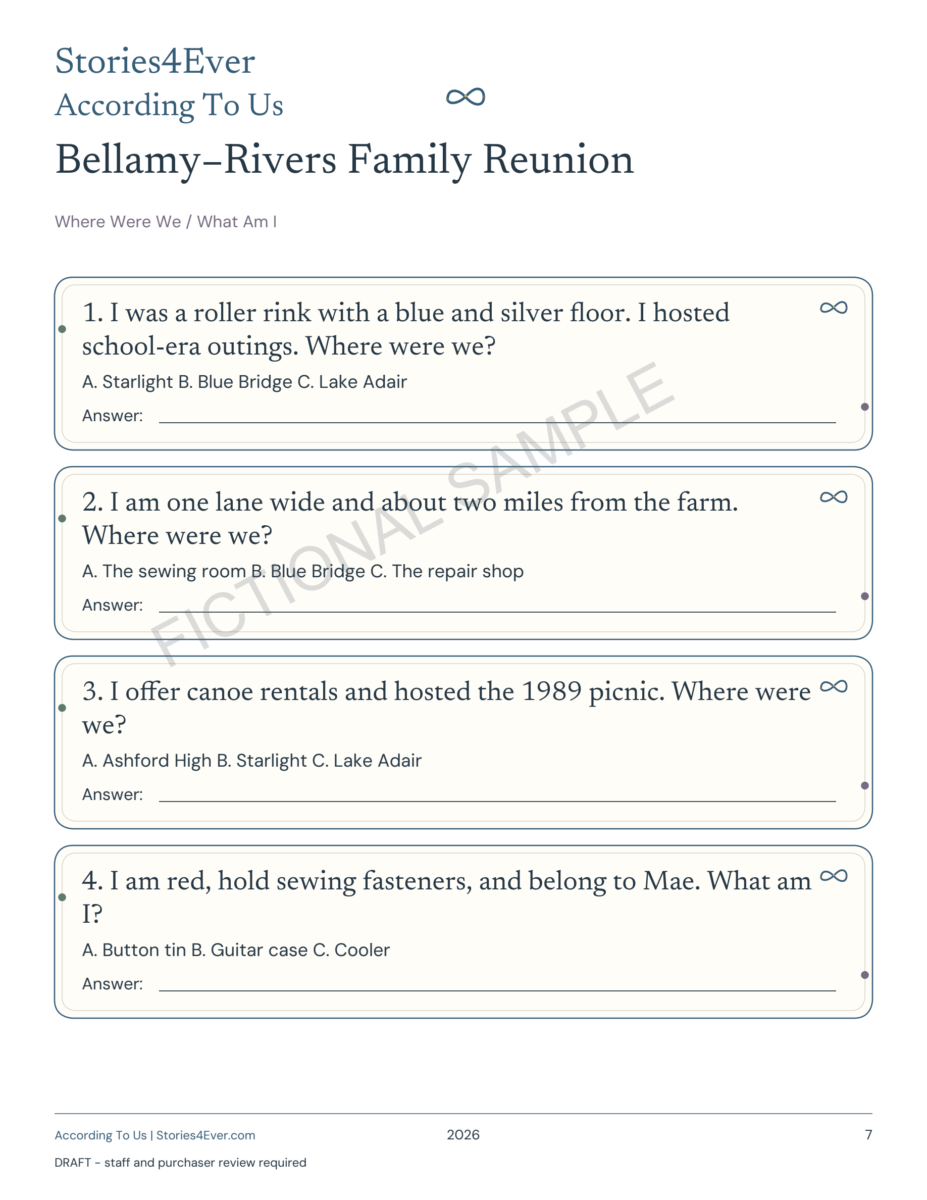 Where Were We? / What Am I? — fictional sample from the current According To Us PDF renderer